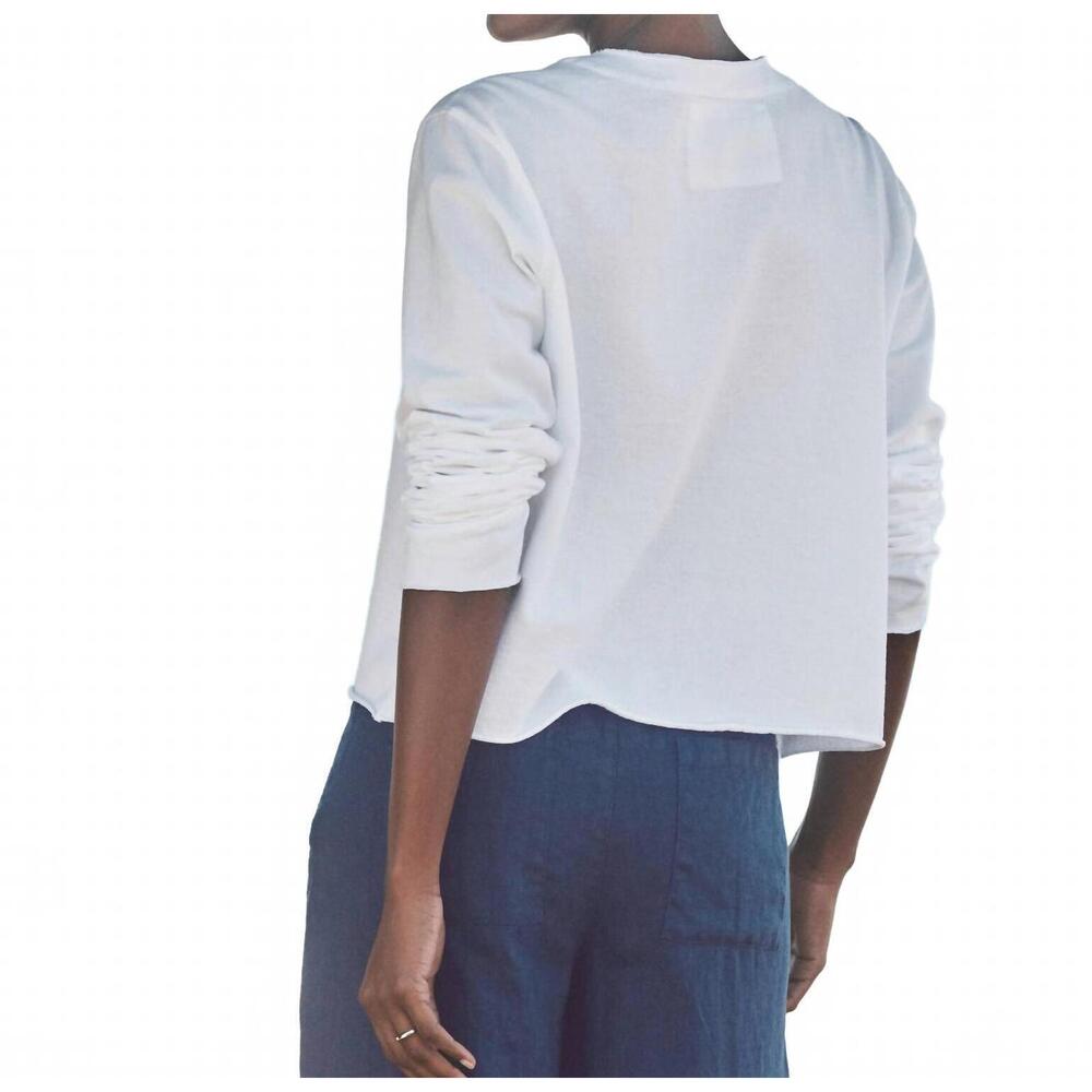 NEW FRANK & EILEEN jackie button front cardigan in white - Picture 3 of 4
